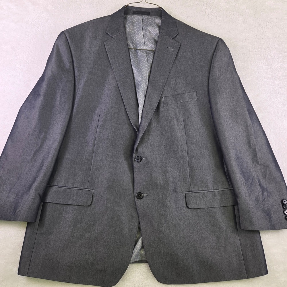 Lauren Ralph Lauren Mens Gray 2 Button Suit Jacket Blazer 48R Charcoal Rayon